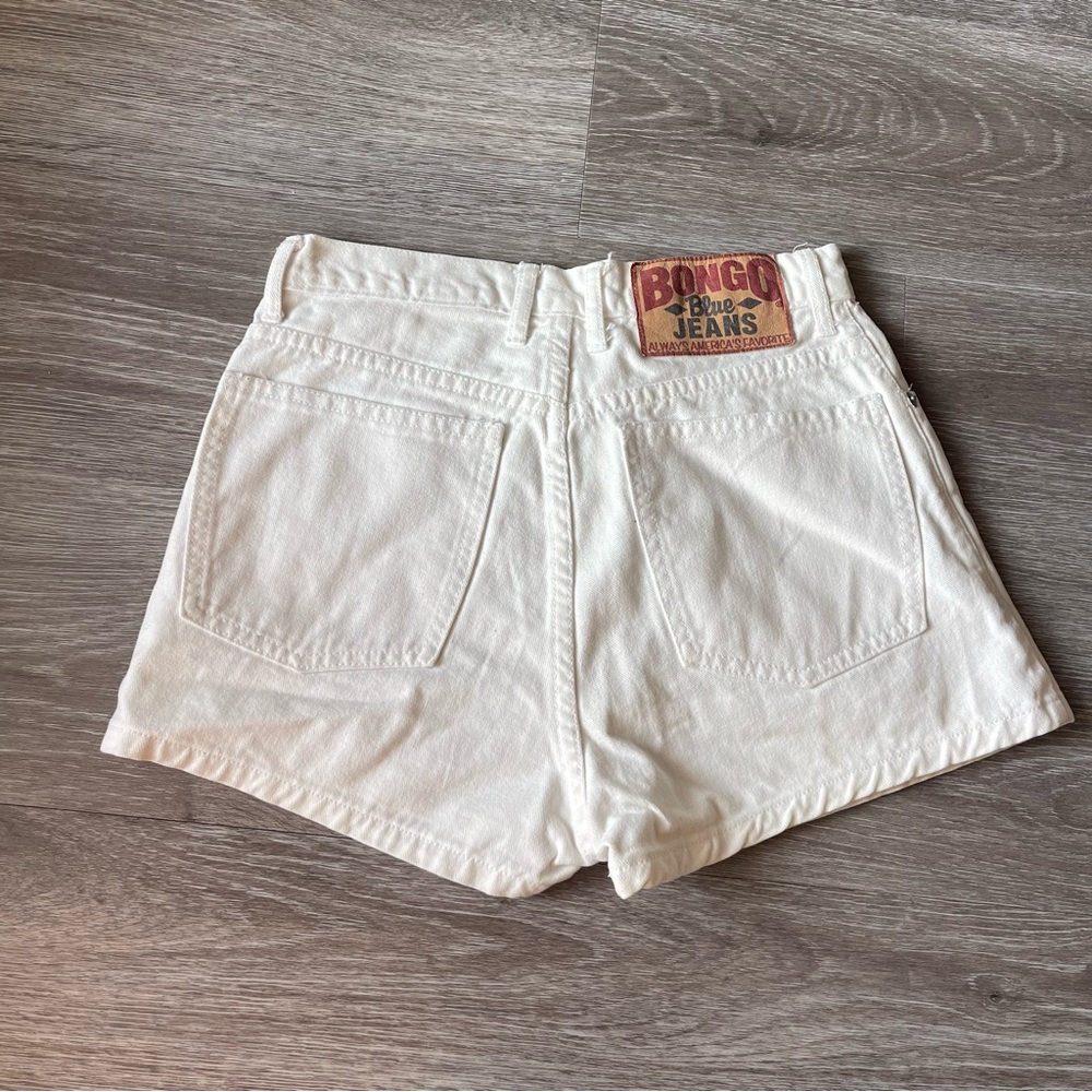 Vintage 90s BONGO White Jean Shorts size 25